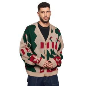 Abstract Print Oversized Cardigan